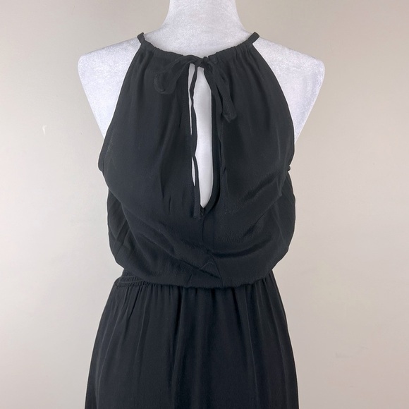 bobi Black | Date Night Smocked Waist Little Black Dress Midi - Picture 6 of 9